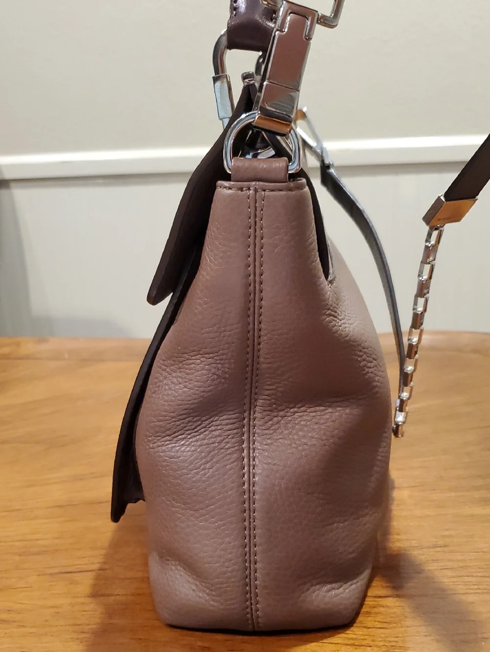 Michael Kors Collection Taupe Top Handle Quinn Bag Ultra Rare